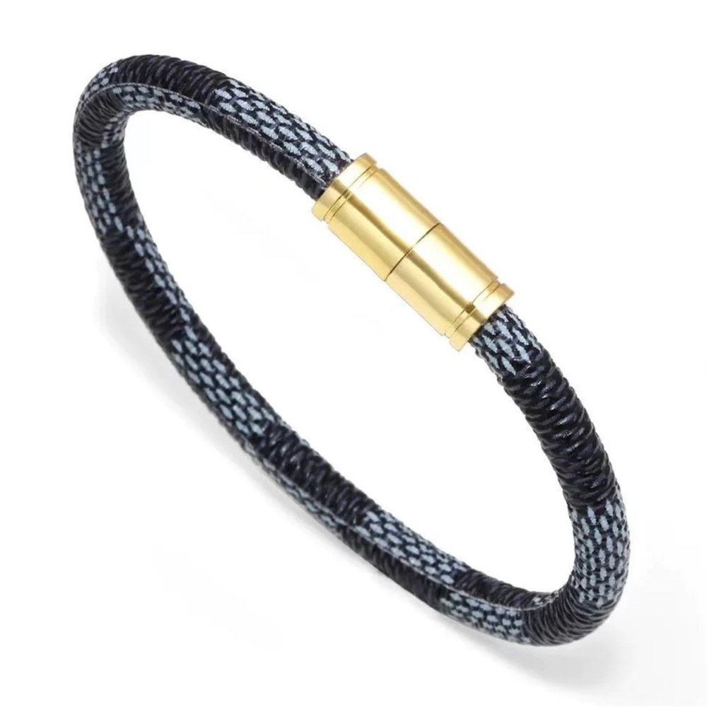 Multicolored Leather Steel Bracelet